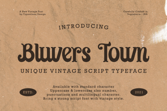 Bluvers Town: A Vintage Display Font for Bold Branding