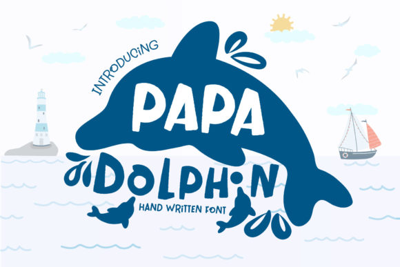 Papa Dolphin Display Font for Creative Projects