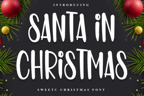 Santa in Christmas Font for Festive Design Projects